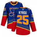 Custom #25 Blue Throwback STL Hockey Shirt Top