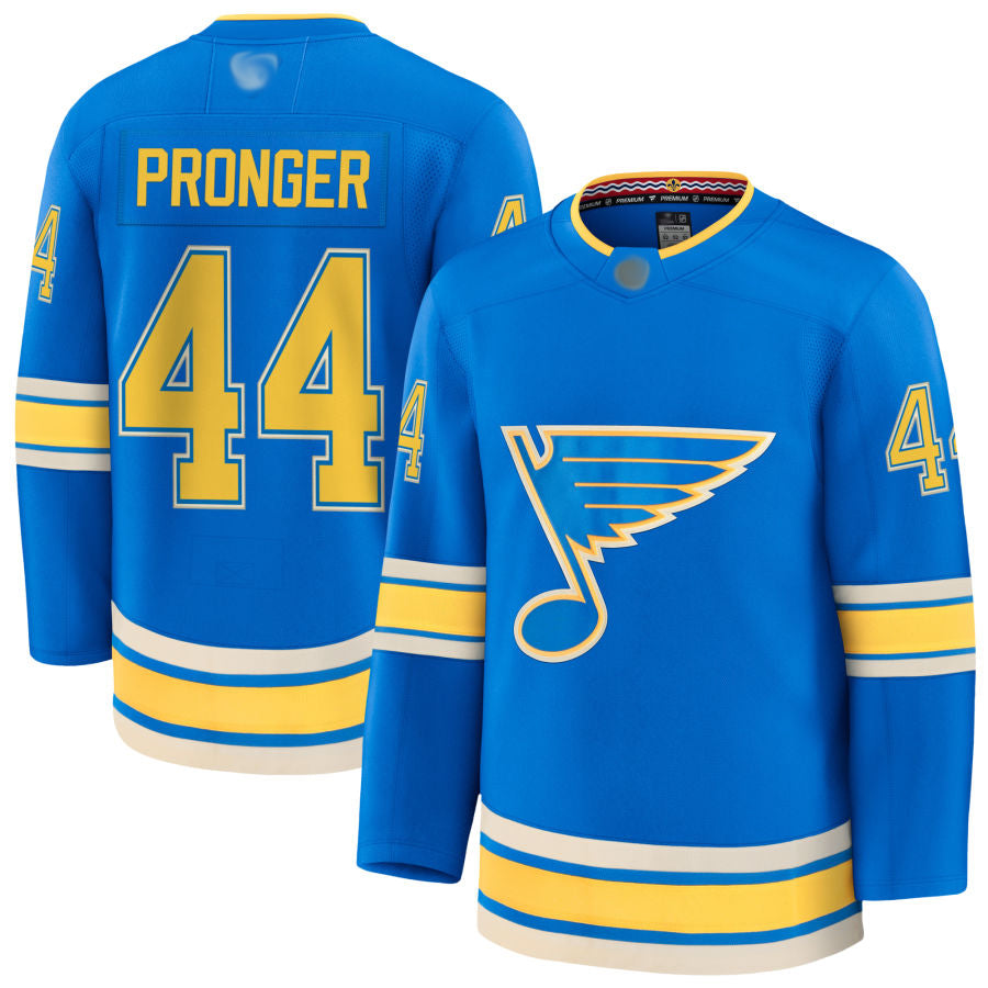 Custom #44 Blue STL Hockey Shirt Top