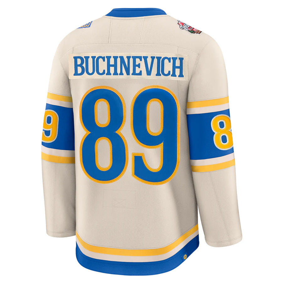 Custom #89 Cream STL Hockey Shirt Top