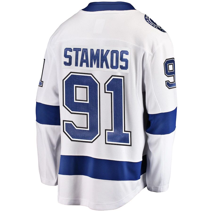 TB.Lightning #91 Steven Stamkos Supporters Branded Breakaway Player Jersey White Stitched American Hockey Jerseys