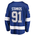 TB.Lightning #91 Steven Stamkos Supporters Branded Home 2022 Stanley Cup Final Breakaway Player Jersey Blue Stitched American Hockey Jerseys