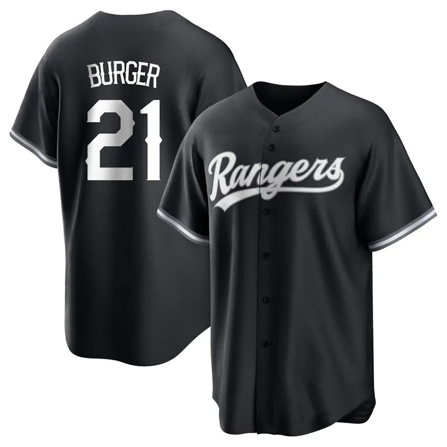 Custom #21 Black TEX Baseball Shirt Top