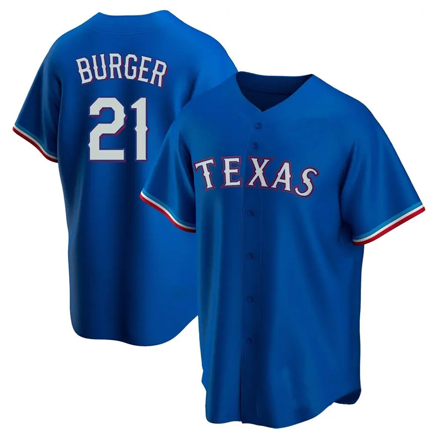 Custom #21 Royal TEX Baseball Shirt Top