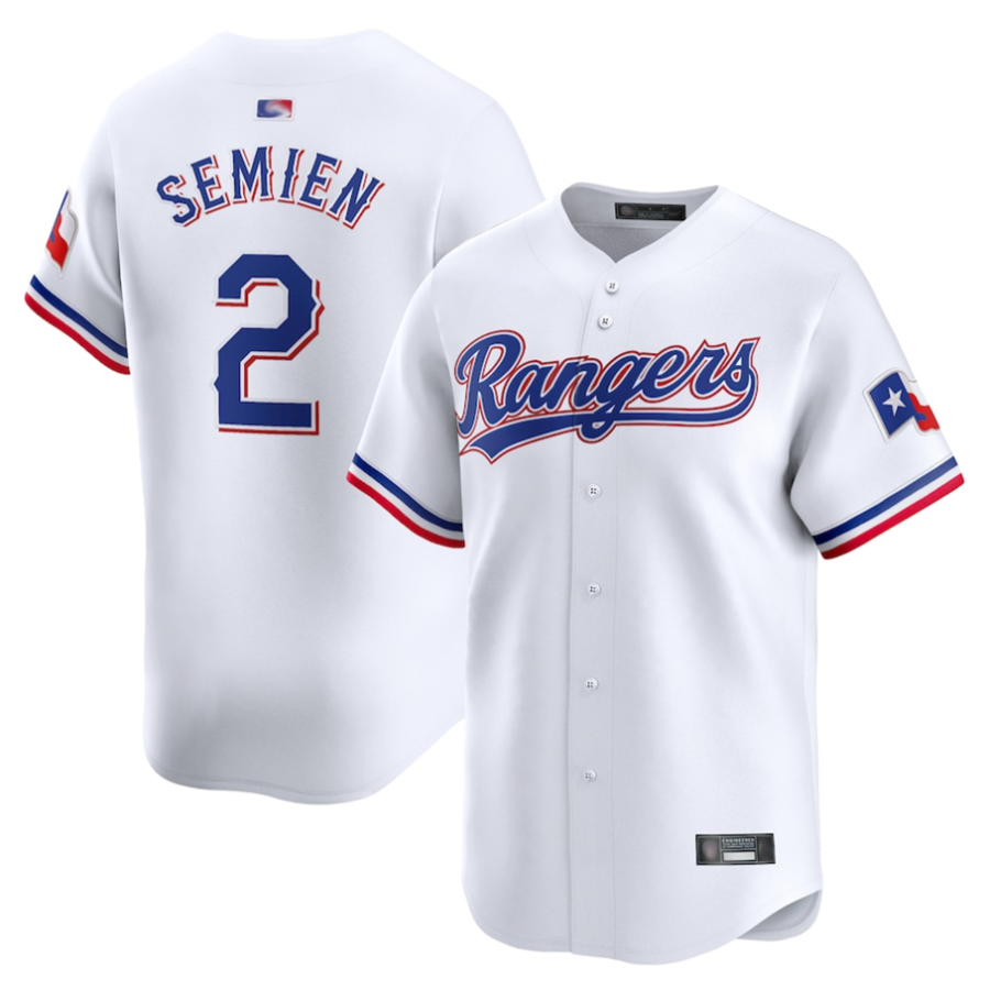 Custom #2 White TEX Baseball Shirt Top