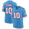 Custom #10 Light Blue Throwback TEN Football Shirt Top