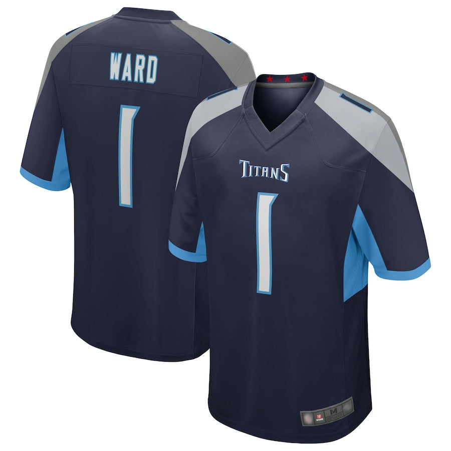 Custom #1 Navy TEN Football Shirt Top