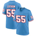 Custom #55 Blue Throwback TEN Football Shirt Top