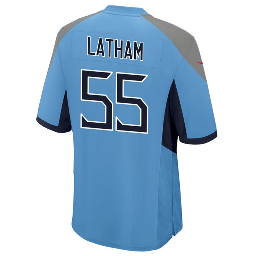 Custom #55 Light Blue TEN Football Shirt Top