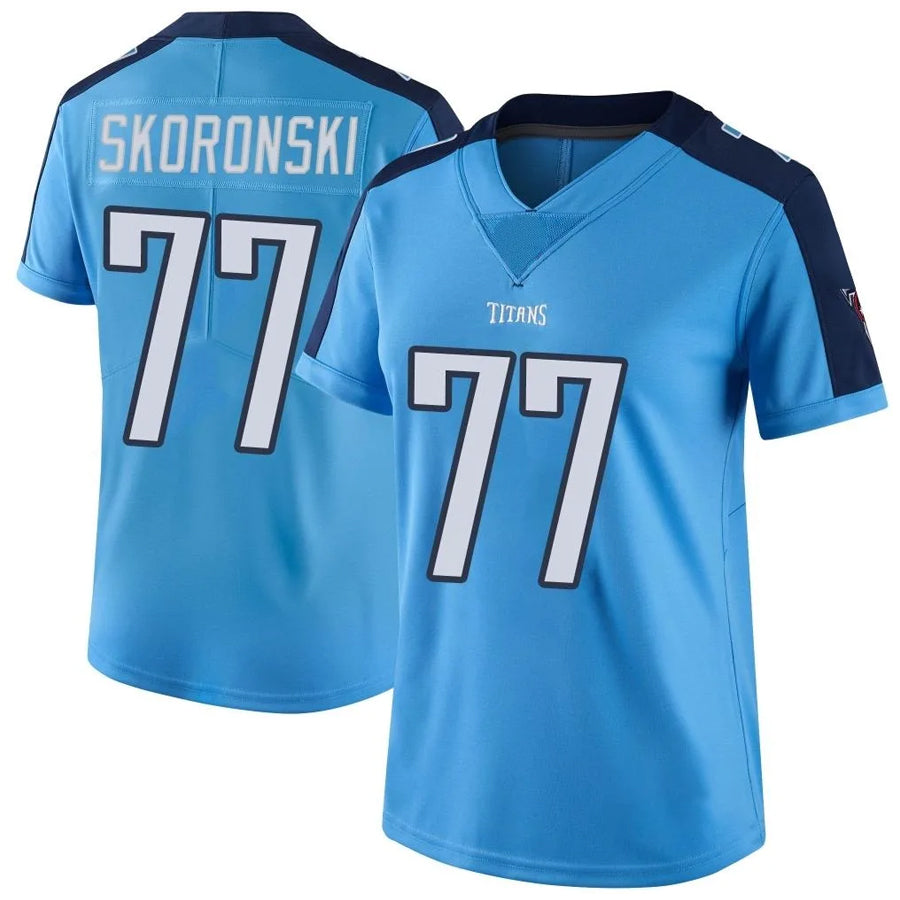 Custom #77 Light Blue TEN Football Shirt Top