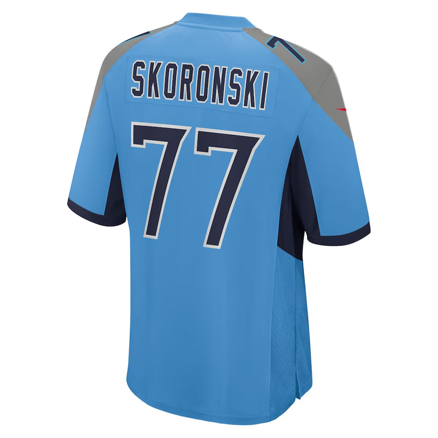 Custom #77 Light Blue TEN Football Shirt Top
