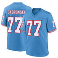 Custom #77 Light Blue Throwback TEN Football Shirt Top