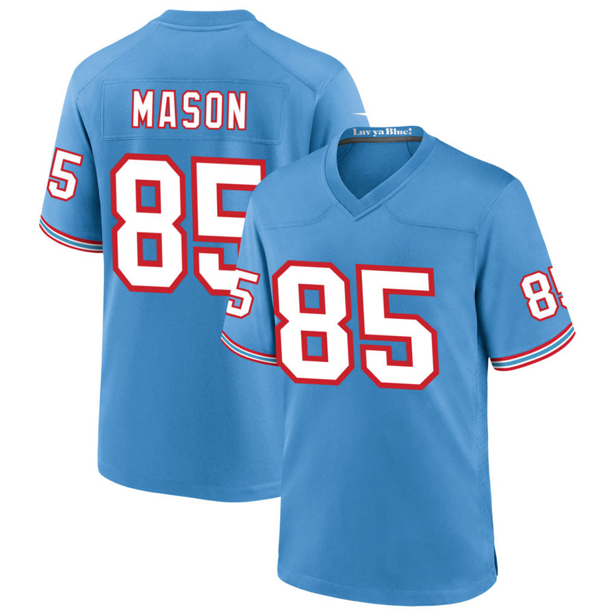 Custom #85 Light Blue Throwback TEN Football Shirt Top