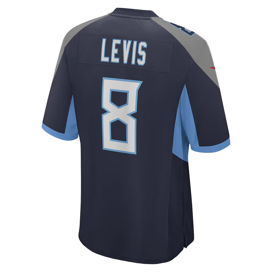 Custom #8 Navy TEN Football Shirt Top