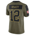 Custom #12 Olive TB Football Shirt Top