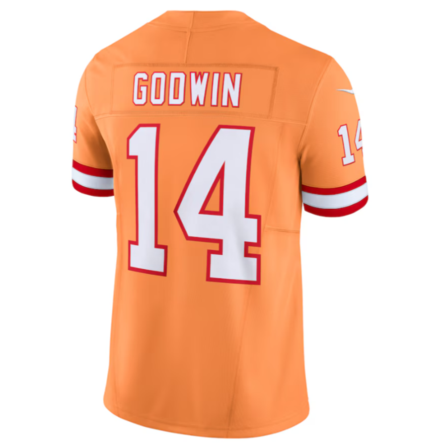 Custom #14 Orange TB Football Shirt Top