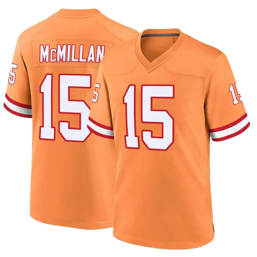 Custom #15 Orange TB Football Shirt Top