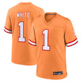 Custom #1 White TB Football Shirt Top