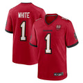 Custom #1 White TB Football Shirt Top