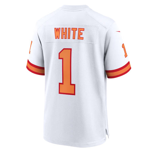 Custom #1 White TB Football Shirt Top