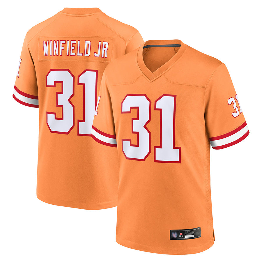 Custom #31 Orange TB Football Shirt Top