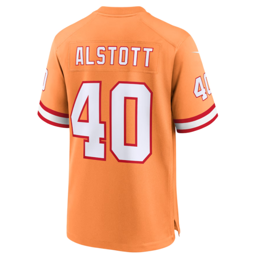 Custom #40 Orange Throwback TB Football Shirt Top