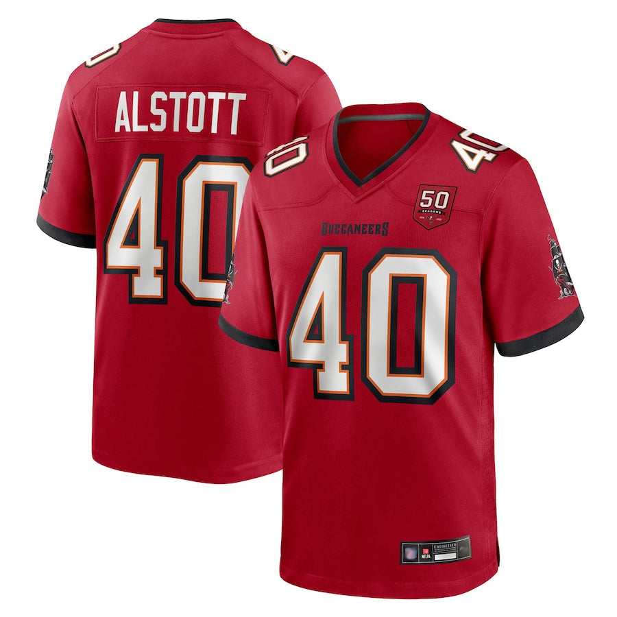 Custom #40 Red TB Football Shirt Top