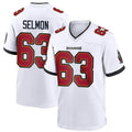 Custom #63 White TB Football Shirt Top