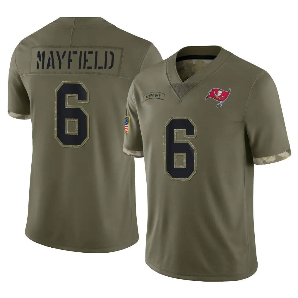 Custom #6 Olive TB Football Shirt Top