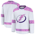 TB.Lightning Supporters 2024 Hockey Fights Cancer Practice Jersey - White Stitched American Hockey Jerseys