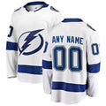Custom TB.Lightning Supporters Branded Away Breakaway Jersey White Stitched American Hockey Jerseys