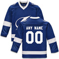 Custom TB.Lightning Supporters Branded Home Replica Jersey Blue Stitched American Hockey Jerseys