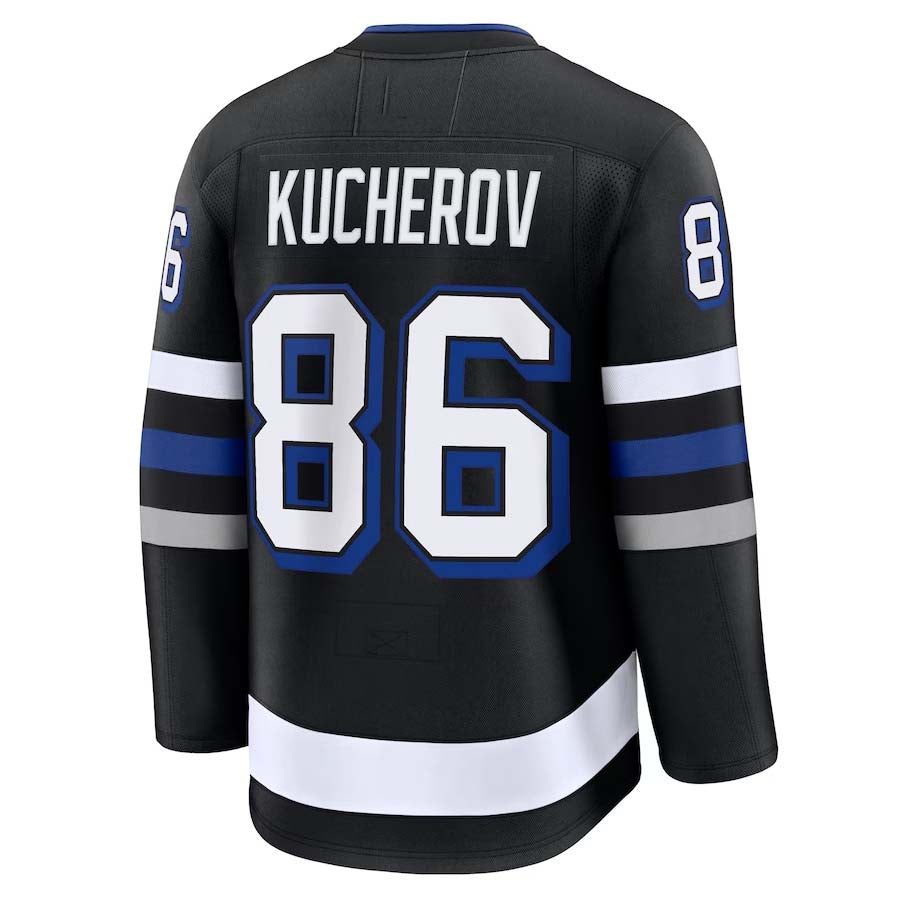 TB.Lightning #86 Nikita Kucherov Supporters Alternate Premium Jersey - Black Stitched American Hockey Jerseys