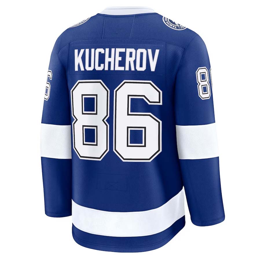 TB.Lightning #86 Nikita Kucherov Supporters Home Premium Jersey - Blue Stitched American Hockey Jerseys