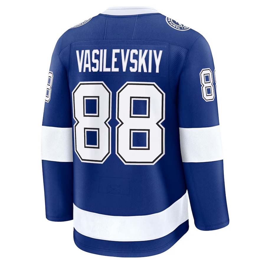 TB.Lightning #88 Andrei Vasilevskiy Supporters Home Premium Jersey - Blue Stitched American Hockey Jerseys