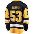 P.Penguins #53 Teddy Blueger Supporters Branded Home Breakaway Player Jersey Black Stitched American Hockey Jerseys