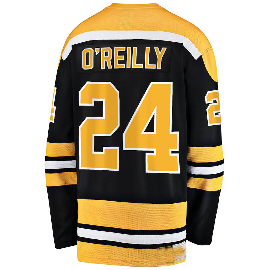 B.Bruins #24 Terry O'Reilly Supporters Branded Premier Breakaway Retired Player Jersey Black Stitched American Hockey Jerseys