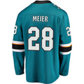 SJ.Sharks #28 Timo Meier Supporters Branded Home Premier Breakaway Player Jersey  Teal Stitched American Hockey Jerseys