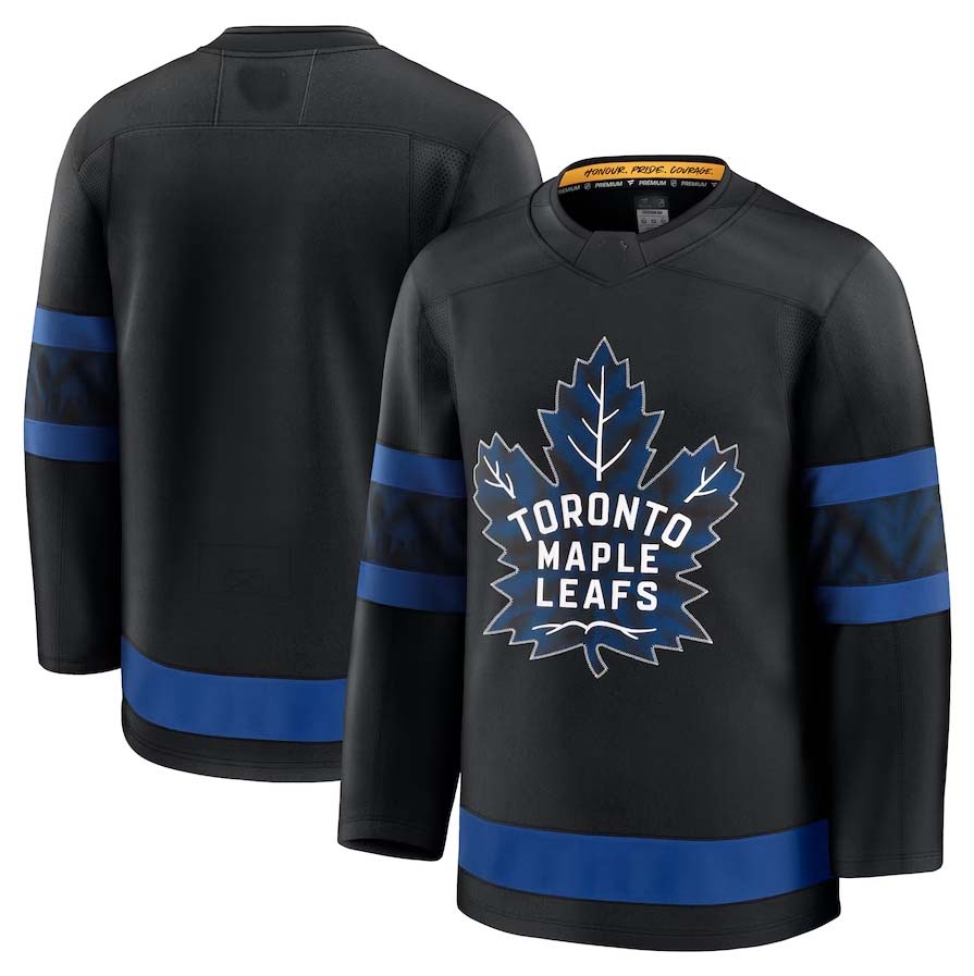 T.Maple Leafs Supporters Alternate Premium Jersey - Black Stitched American Hockey Jerseys