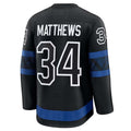 T.Maple Leafs #34 Auston Matthews Supporters Captain Patch Alternate Premium Jersey - Black Stitched American Hockey Jerseys