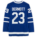 T.Maple Leafs #23 Travis Dermott Supporters Authentic Autographed Blue Stitched American Hockey Jerseys