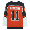 P.Flyers #11 Travis Konecny Supporters Authentic Autographed 2020-21 Reverse Retro  Orange Stitched American Hockey Jerseys