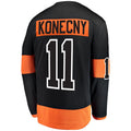 P.Flyers #11 Travis Konecny Supporters Branded Alternate Breakaway Player Jersey Black Stitched American Hockey Jerseys