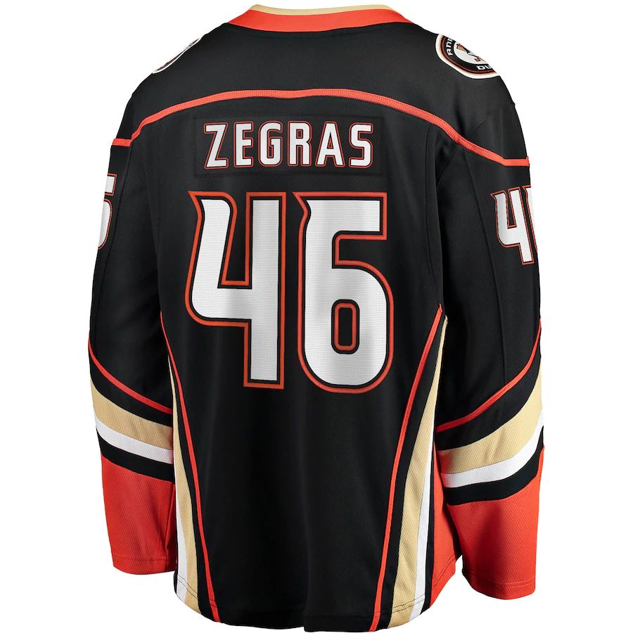 A.Ducks #46 Trevor Zegras Supporters Branded Home Breakaway Jersey  Black Stitched American Hockey Jerseys