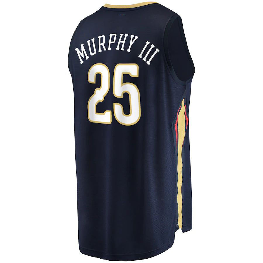 NO.Pelicans #25 Trey Murphy III Supporters Branded 2021-22 Fast Break Replica Jersey  Icon Edition Navy Stitched American Basketball Jersey