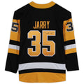 P.Penguins #35 Tristan Jarry Supporters Authentic Autographed Breakaway Jersey Black Stitched American Hockey Jerseys