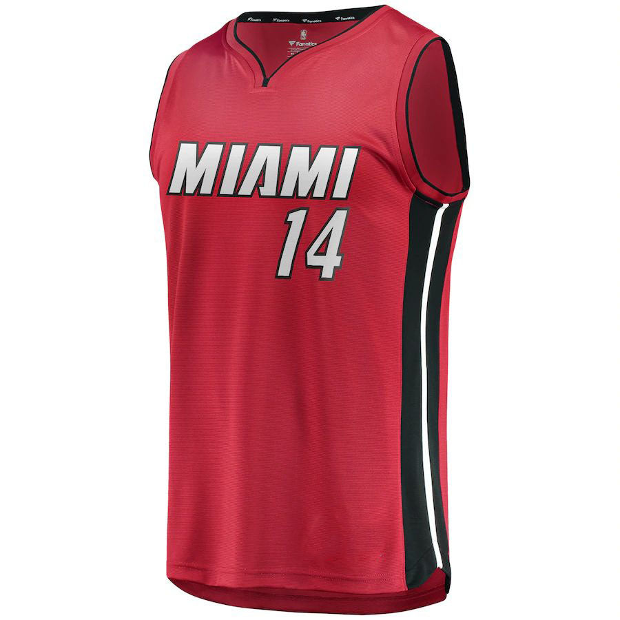 M.Heat #14 Tyler Herro Supporters Branded  Fast Break Replica Jersey Red Statement Edition Stitched American Basketball Jersey