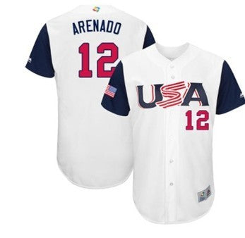 Custom 2017 #0 USA Retro Stitched Baseball Jersey - Classic Edition