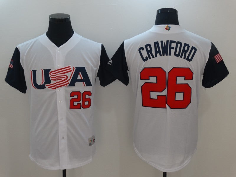 Custom 2017 #0 USA Retro Stitched Baseball Jersey - Classic Edition
