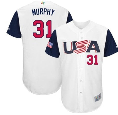 Custom 2017 #0 USA Retro Stitched Baseball Jersey - Classic Edition