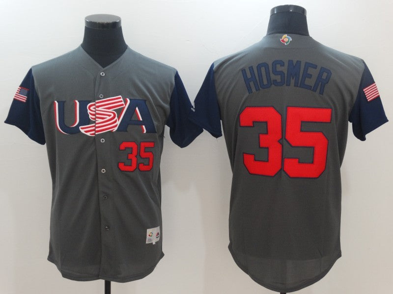 Custom 2017 #0 USA Retro Stitched Baseball Jersey - Classic Edition